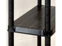 Unidade com 4 prateleiras 183x30,5x130 cm plástico preto PT722981