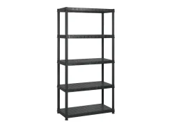 Unidade com 5 prateleiras 170x40x185 cm plástico preto PT499545