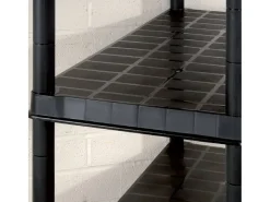 Unidade com 5 prateleiras 170x40x185 cm plástico preto PT499545
