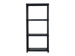 Unidade com 4 prateleiras 61x30,5x130 cm plástico preto PT488870
