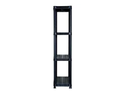 Unidade com 4 prateleiras 61x30,5x130 cm plástico preto PT488870