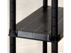 Unidade com 4 prateleiras 61x30,5x130 cm plástico preto PT488870