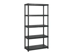 Unidade com 5 prateleiras 183x45,7x185 cm plástico preto PT771463