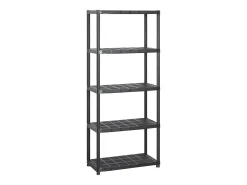 Unidade com 5 prateleiras 213x38x170 cm plástico preto PT711372