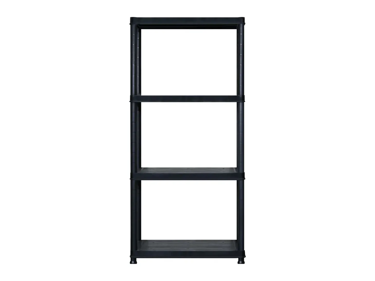 Unidade com 4 prateleiras 122x30,5x130 cm plástico preto PT573190