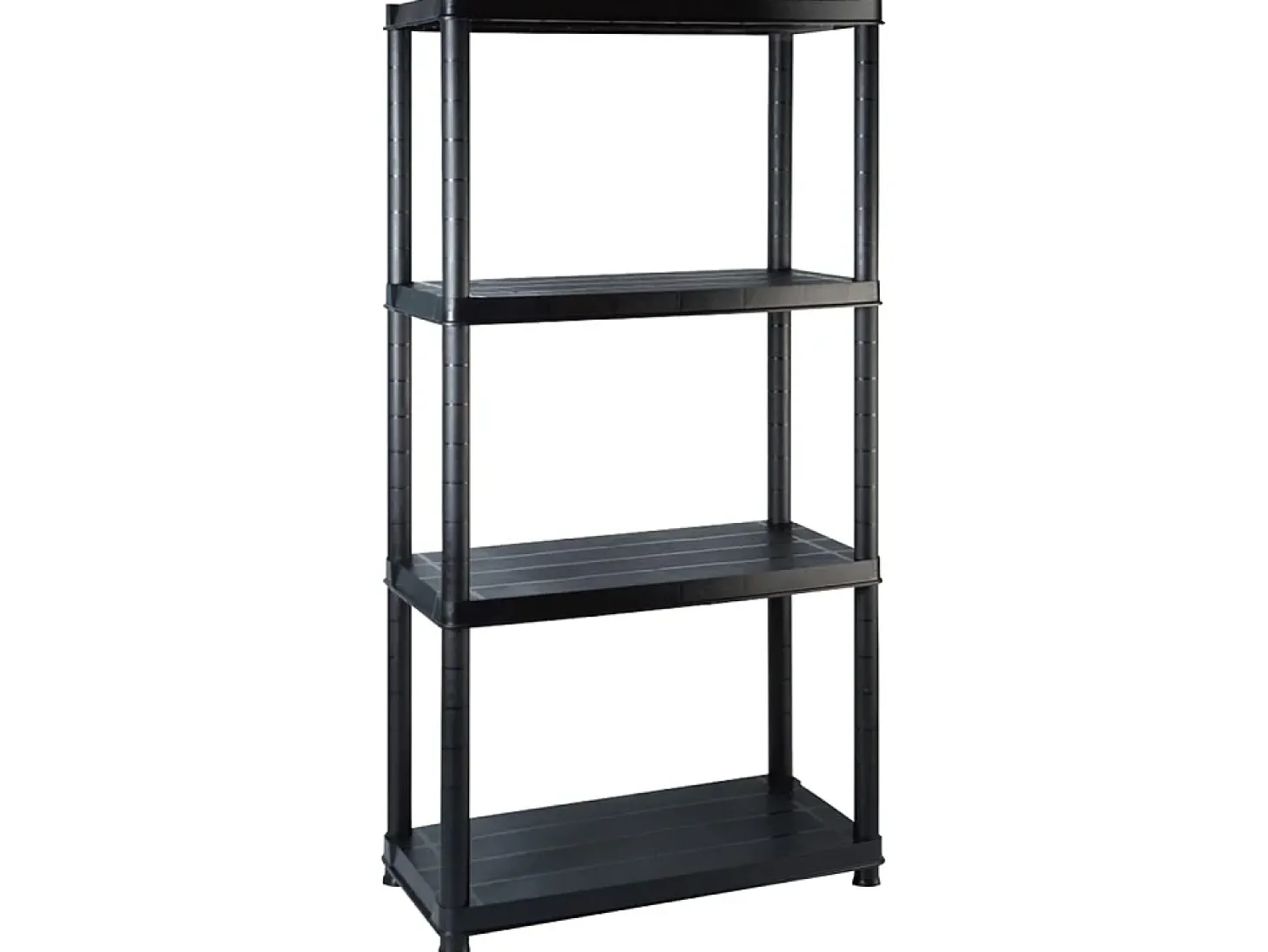 Unidade com 4 prateleiras 122x30,5x130 cm plástico preto PT573190