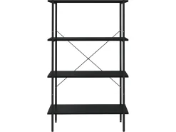 Unidade com 4 prateleiras 80x40x130 cm preto PT973887