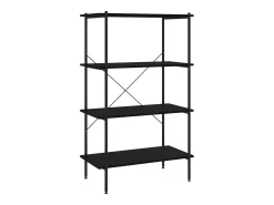 Unidade com 4 prateleiras 80x40x130 cm preto PT973887