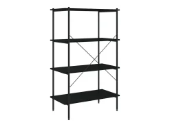 Unidade com 4 prateleiras 80x40x130 cm preto PT973887