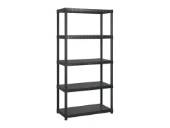 Unidade com 5 prateleiras 255x40x185 cm plástico preto PT110386