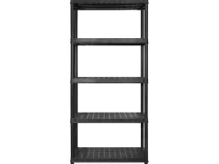 Unidade com 5 prateleiras 255x40x185 cm plástico preto PT110386