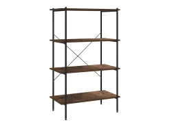 Unidade com 4 prateleiras 80x40x130 cm preto/natural PT955657