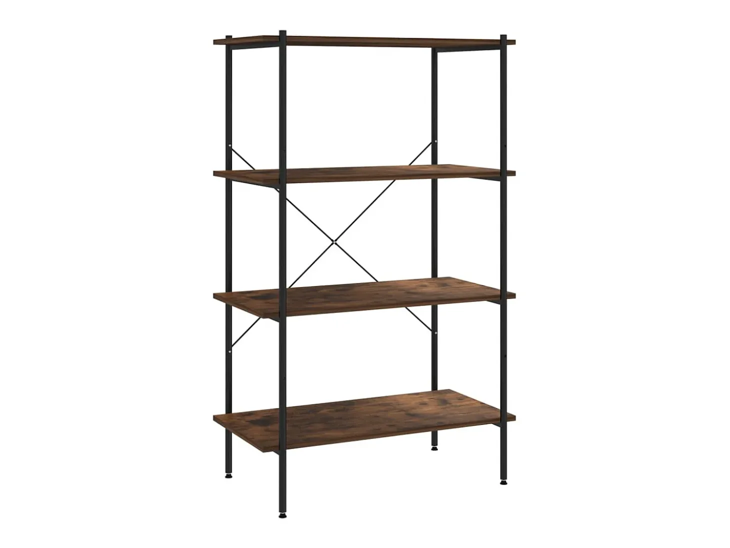 Unidade com 4 prateleiras 80x40x130 cm preto/natural PT955657