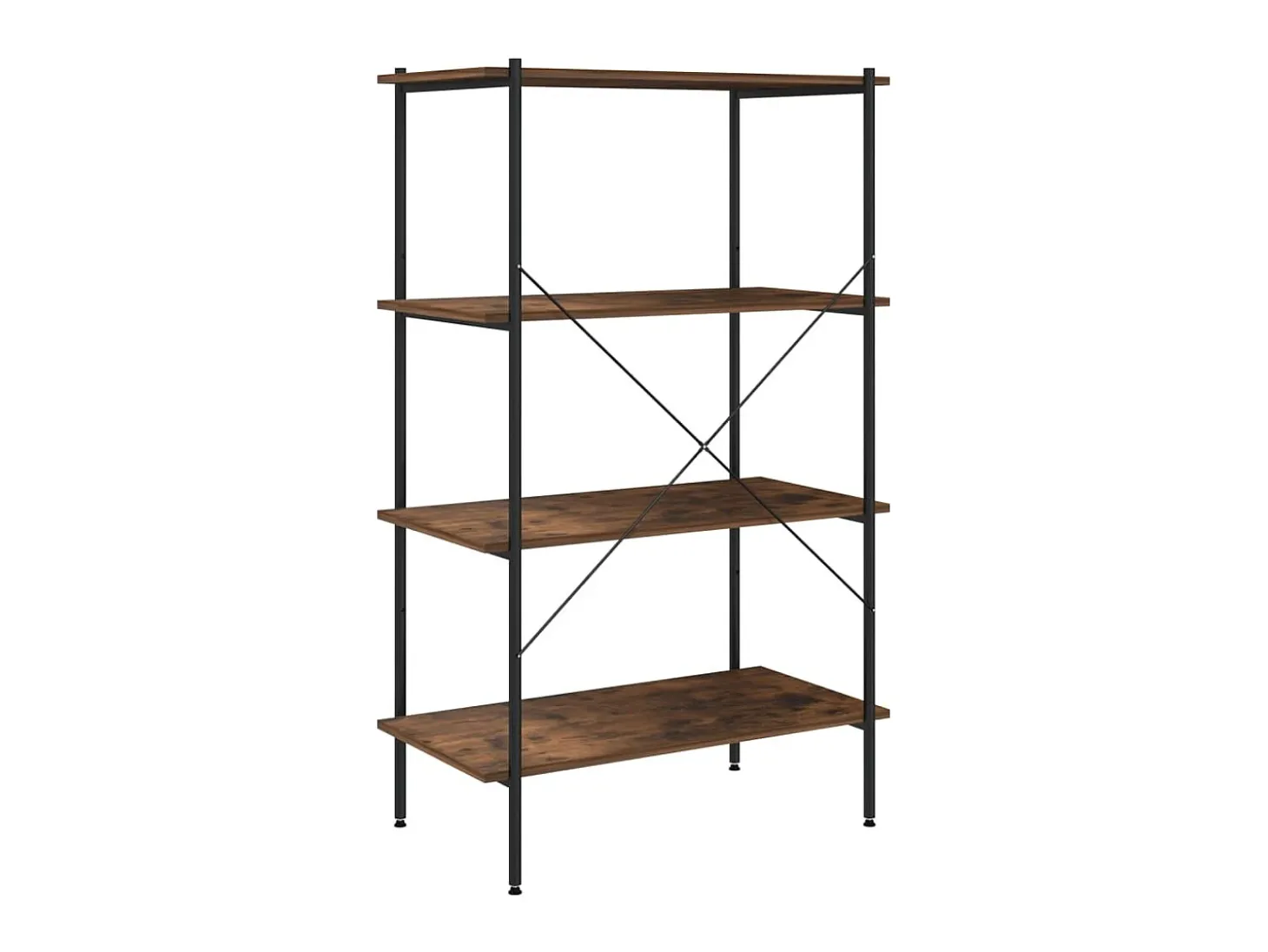 Unidade com 4 prateleiras 80x40x130 cm preto/natural PT955657