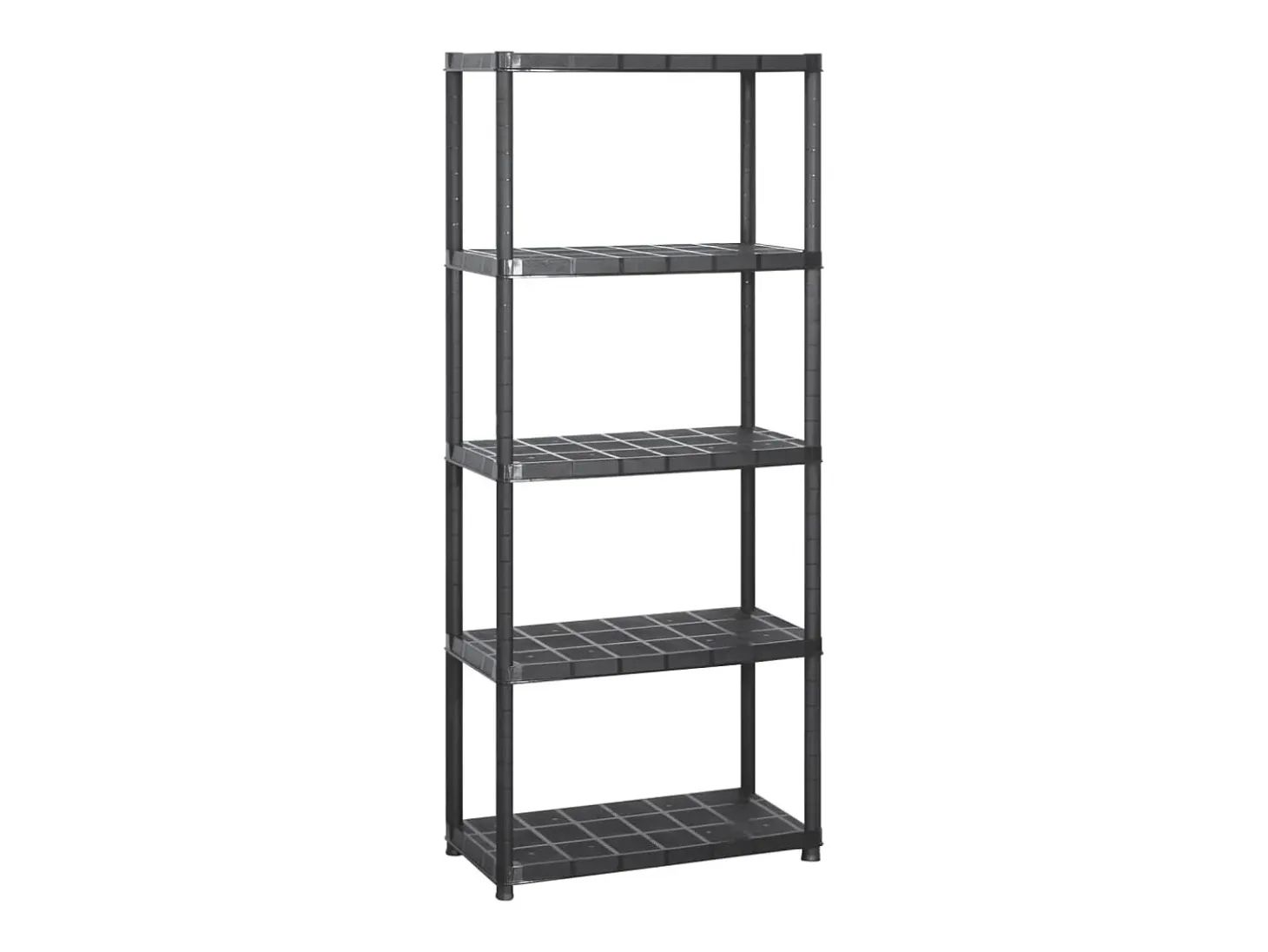Unidade com 5 prateleiras 142x38x170 cm plástico preto PT697993