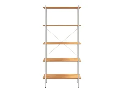Unidade com 5 prateleiras 80x40x163 cm branco/cor de carvalho PT281191