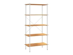 Unidade com 5 prateleiras 80x40x163 cm branco/cor de carvalho PT281191