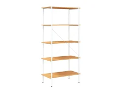 Unidade com 5 prateleiras 80x40x163 cm branco/cor de carvalho PT281191