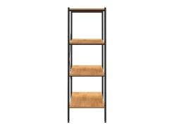 Unidade com 4 prateleiras 80x40x130 cm preto/cor de carvalho PT842398
