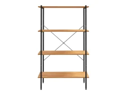 Unidade com 4 prateleiras 80x40x130 cm preto/cor de carvalho PT842398