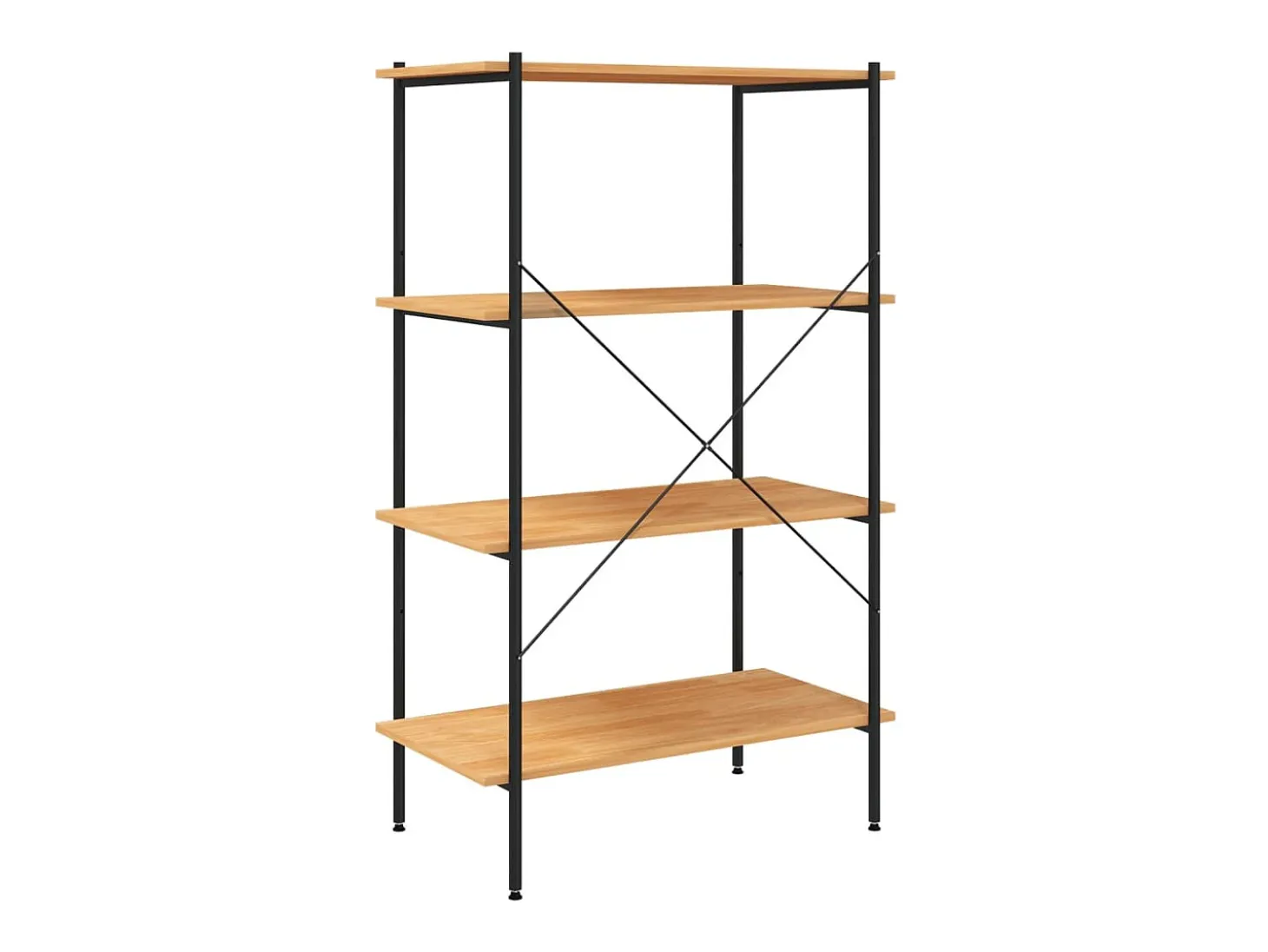 Unidade com 4 prateleiras 80x40x130 cm preto/cor de carvalho PT842398
