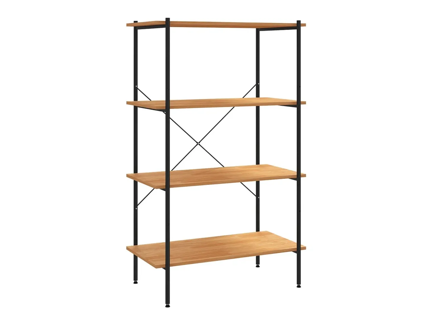 Unidade com 4 prateleiras 80x40x130 cm preto/cor de carvalho PT842398