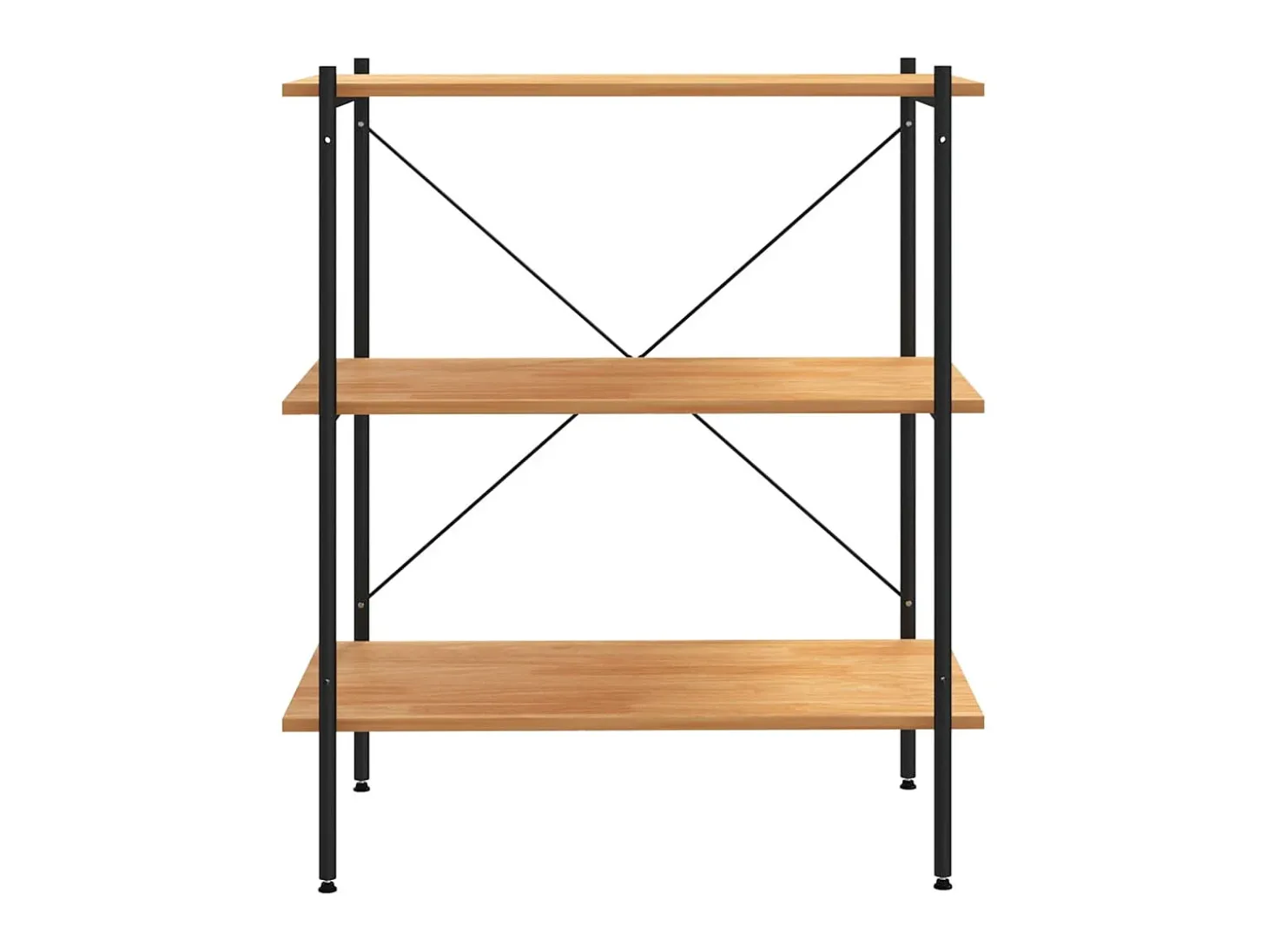 Unidade com 3 prateleiras 80x40x92 cm preto/cor de carvalho PT410080