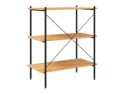 Unidade com 3 prateleiras 80x40x92 cm preto/cor de carvalho PT410080