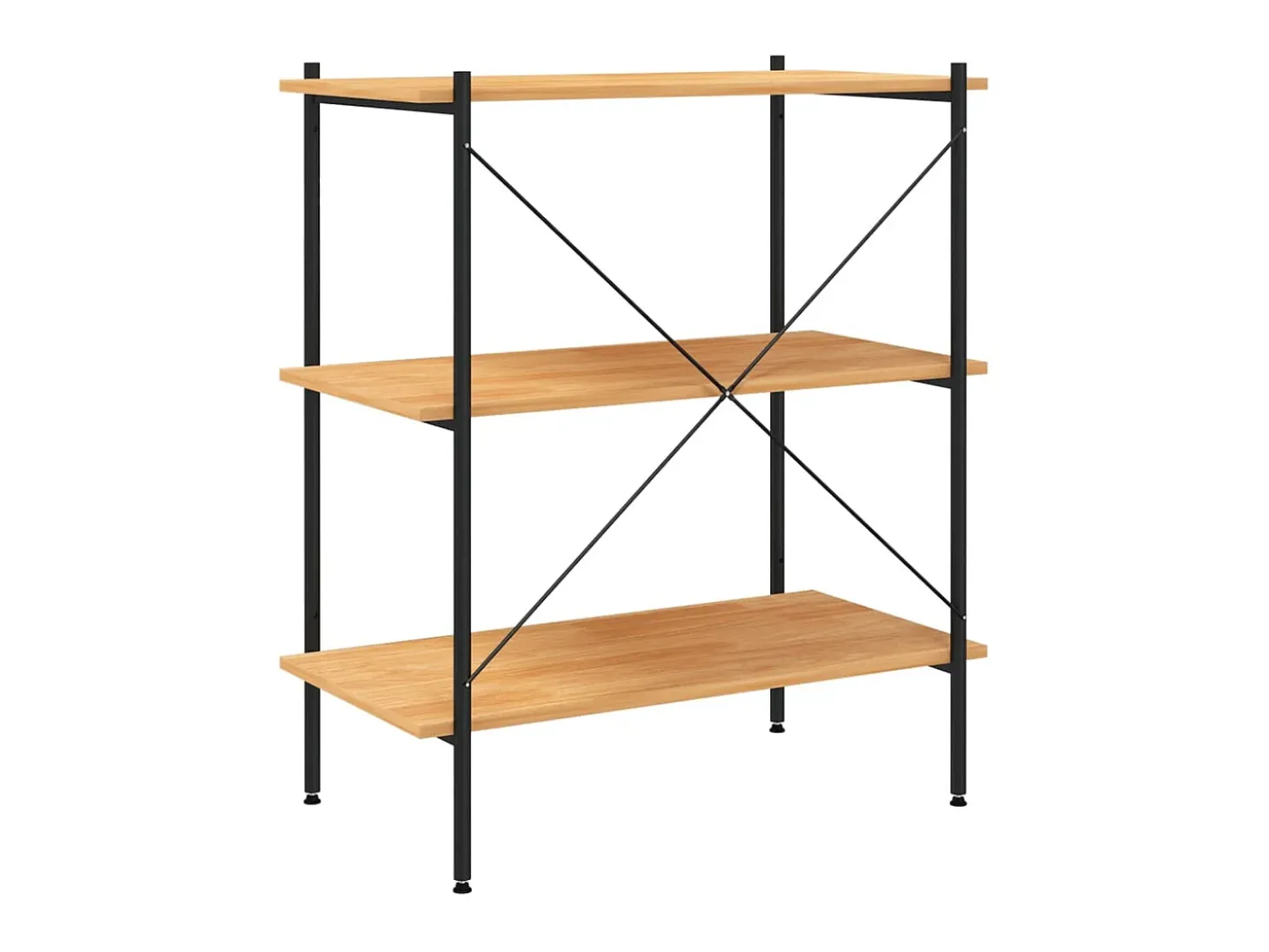 Unidade com 3 prateleiras 80x40x92 cm preto/cor de carvalho PT410080