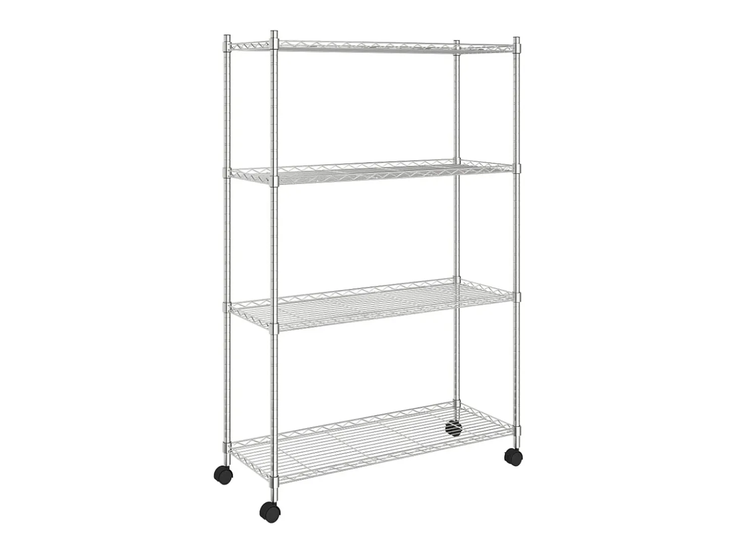 Unidade de 4 prateleiras com rodas 90x35x142 cm 200 Kg cromado PT366203