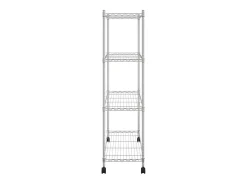 Unidade de 4 prateleiras com rodas 90x35x142 cm 200 Kg cromado PT366203