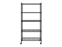 Unidade de 5 prateleiras com rodas 75x35x155 cm 250 Kg preto PT161805