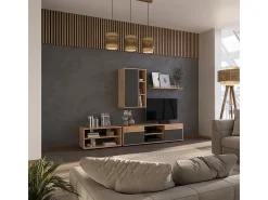 Unidade de parede carvalho goldkraft/antracite 139.8x35.4x38.9 berno