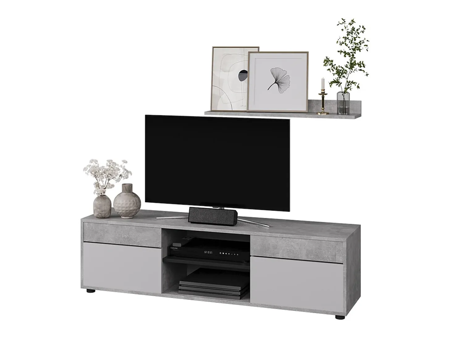 Unidade de parede concreto/branco 139.8x35.4x38.9 berno
