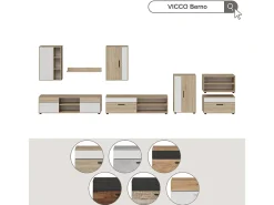 Unidade de parede concreto/branco 139.8x35.4x38.9 berno