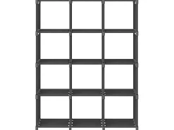 Unidade de prateleiras 12 cubos 103x30x141 cm tecido cinzento PT202764