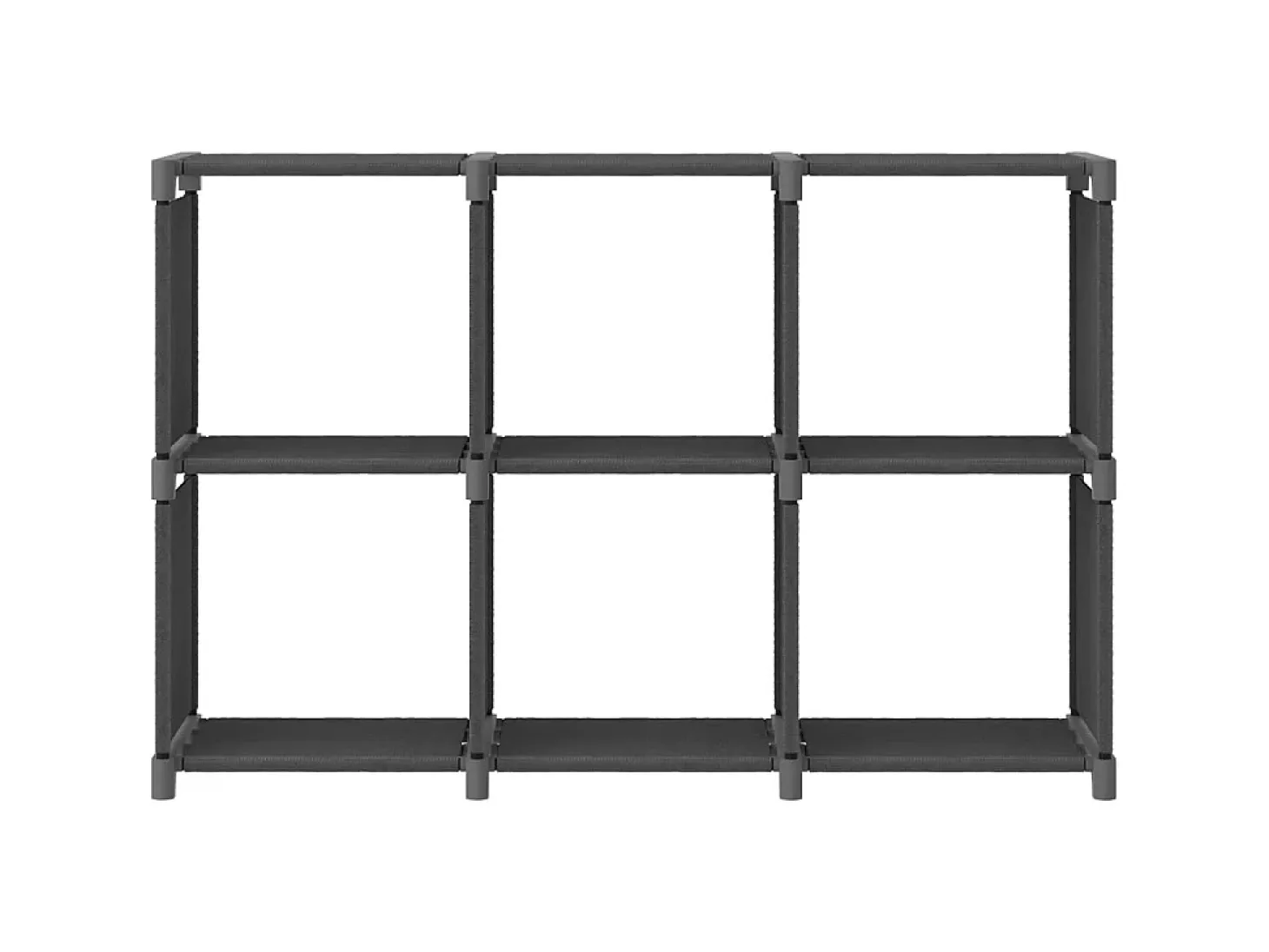 Unidade de prateleiras 6 cubos 103x30x72,5 cm tecido cinzento PT660342