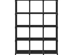 Unidade de prateleiras 12 cubos 103x30x141 cm tecido preto PT395269