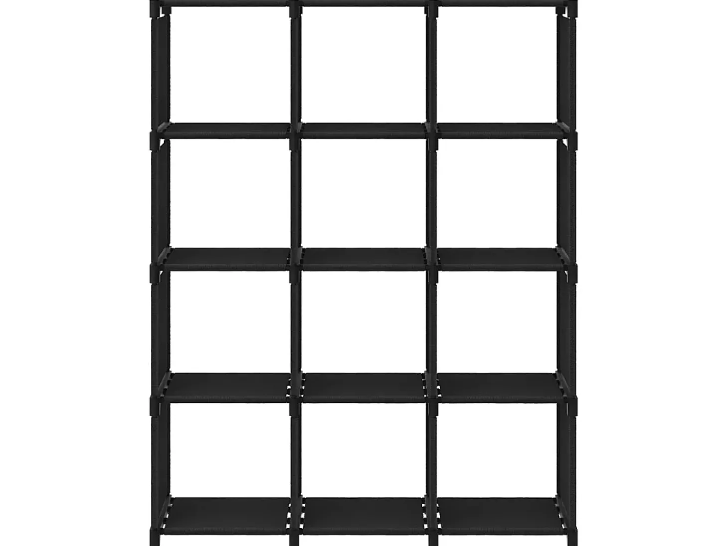 Unidade de prateleiras 12 cubos 103x30x141 cm tecido preto PT395269