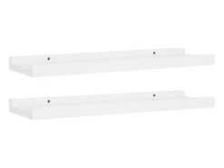 Unidade de prateleiras com rebordo 2 pcs 40x9x3 cm MDF branco PT557826