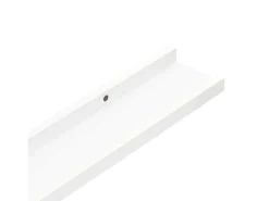 Unidade de prateleiras com rebordo 2 pcs 60x9x3 cm MDF branco