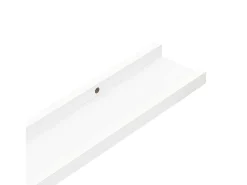 Unidade de prateleiras com rebordo 2 pcs 40x9x3 cm MDF branco