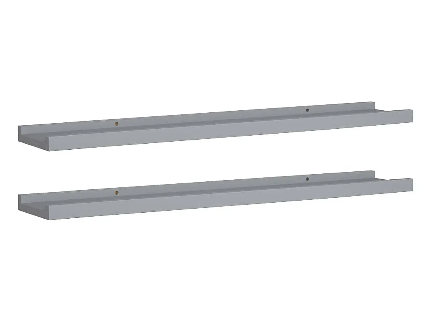 Unidade de prateleiras com rebordo 2 pcs 80x9x3 cm MDF cinzento PT920883