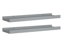 Unidade de prateleiras com rebordo 2 pcs 40x9x3 cm MDF cinzento PT872000
