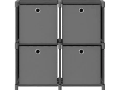 Unidade prateleiras 4 cubos c/ caixas 69x30x72,5cm tecido cinza PT959937