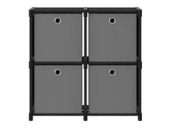 Unidade prateleiras 4 cubos c/ caixas 69x30x72,5cm tecido preto PT537102