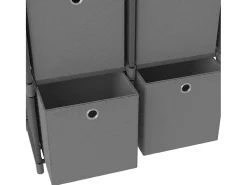 Unidade prateleiras 4 cubos c/ caixas 69x30x72,5cm tecido cinza