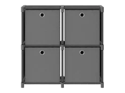 Unidade prateleiras 4 cubos c/ caixas 69x30x72,5cm tecido cinza