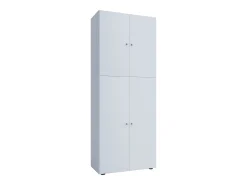 VCM Armário de madeira | Armário com 5 compartimentos e portas giratórias | Dimensões aprox. L. 70 x A. 184 x P. 40 cm – Lona (Branco)