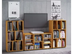 VCM Cômoda em madeira | Prancha lateral com mezanino prático dividindo | Prateleira Record | Dimensões aprox. A. 120 x L. 60 x P. 40 cm - Woltino (Beech)